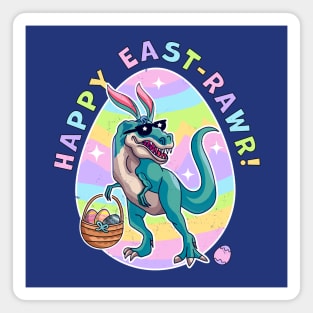 Happy East-Rawr Cute Dinosaur Bunny Ears Happy Easter Day Magnet